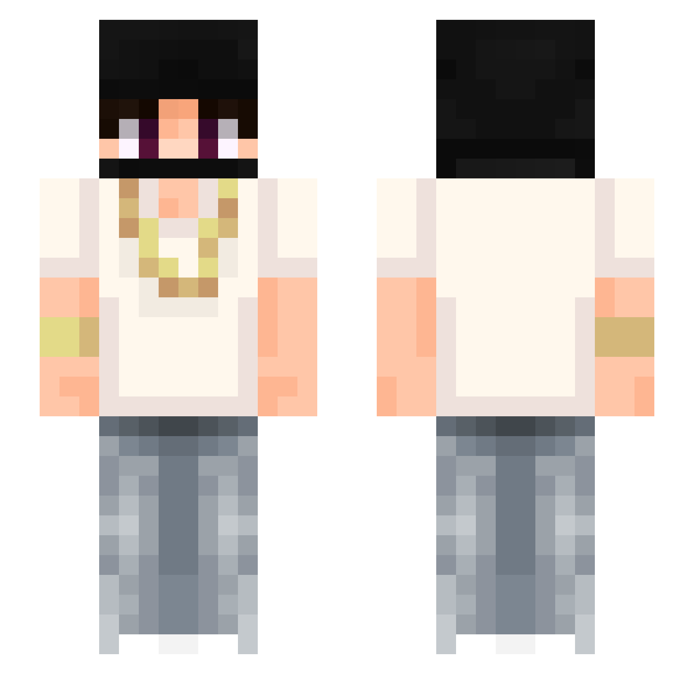 0nn Minecraft skin, front and back view