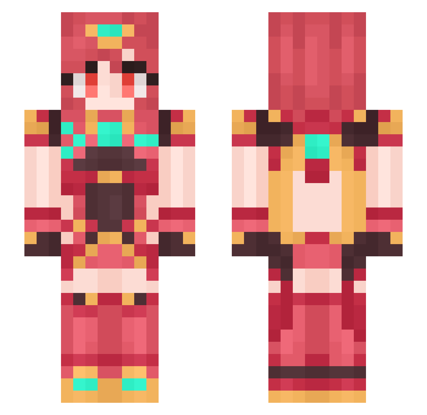 DivineArceus Minecraft skin, front and back view