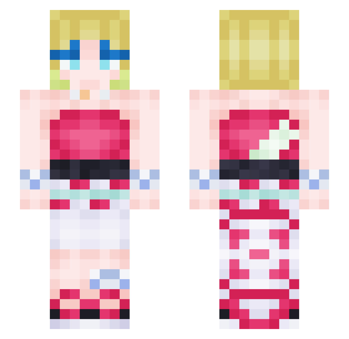 Mstar24 Minecraft skin, front and back view