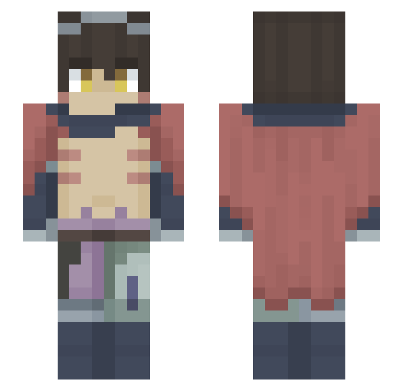 Andixs Minecraft skin, front and back view