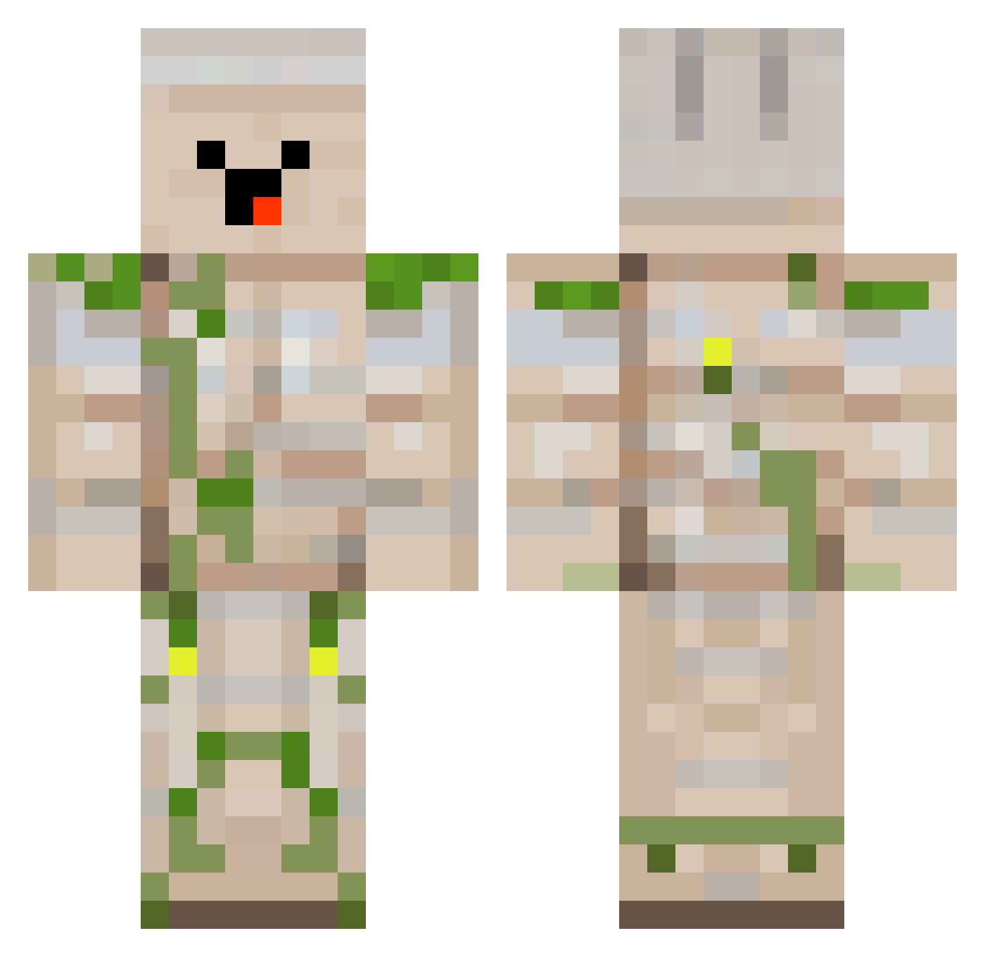 Veep Minecraft skin, front and back view