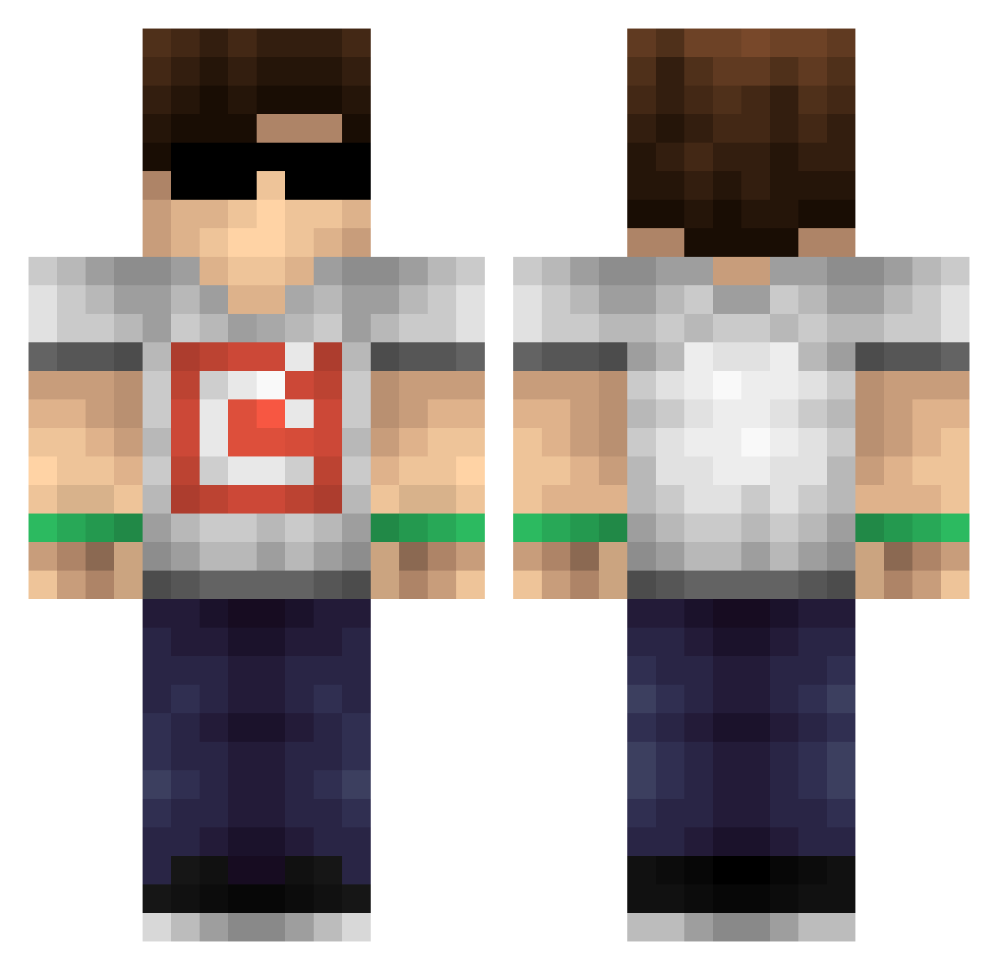 UltraRaptor_ Minecraft skin, front and back view