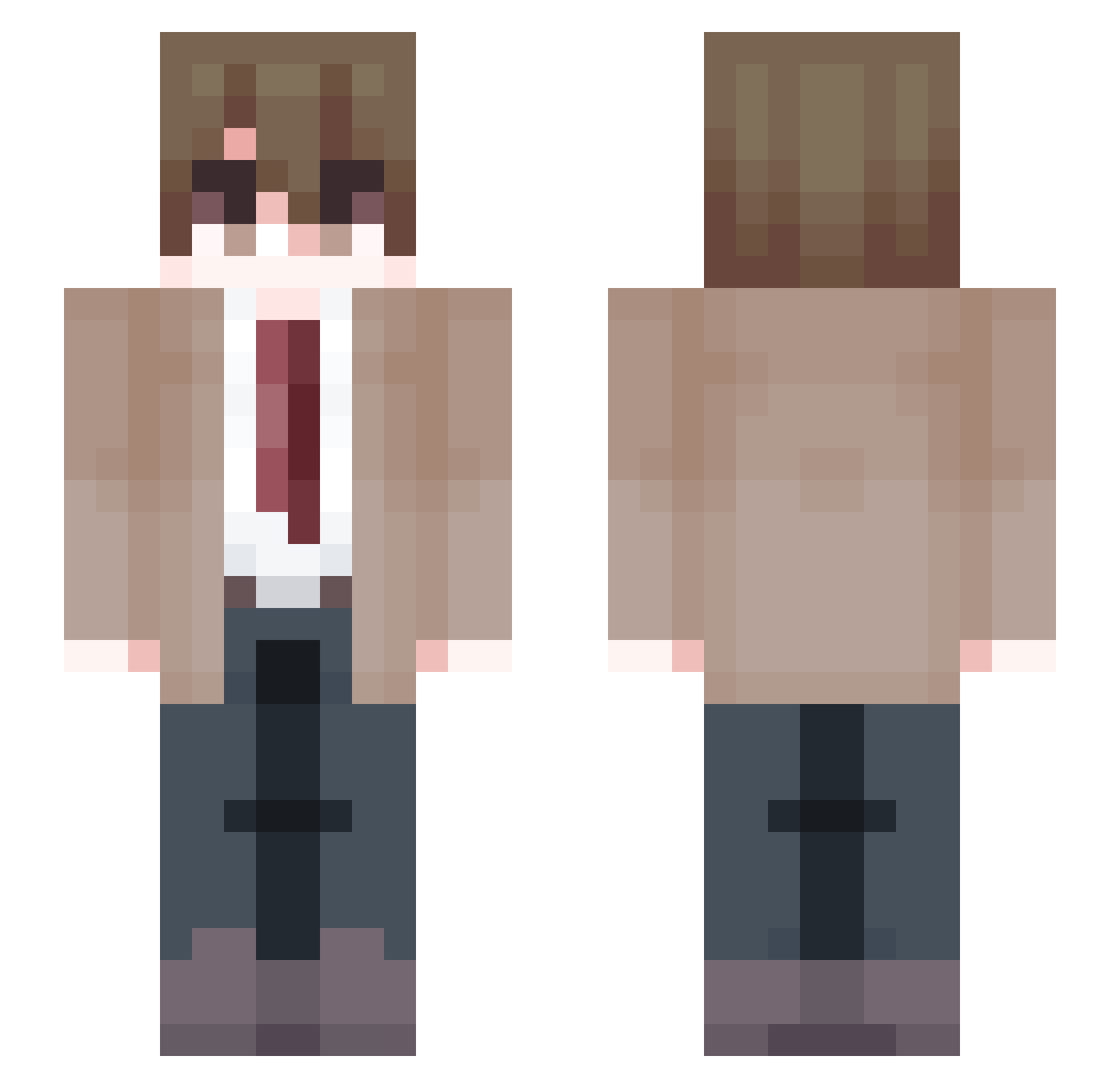 Kyemyx Minecraft skin, front and back view