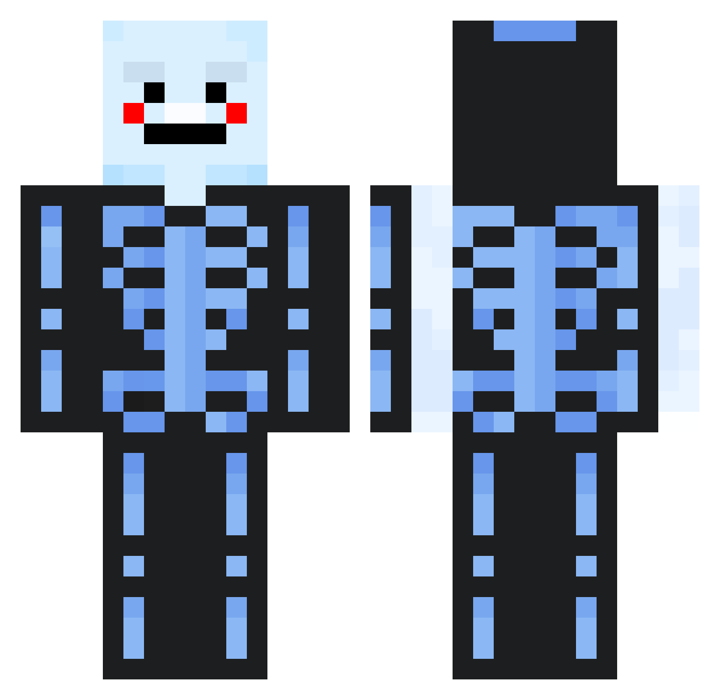 mbappeYT Minecraft skin, front and back view