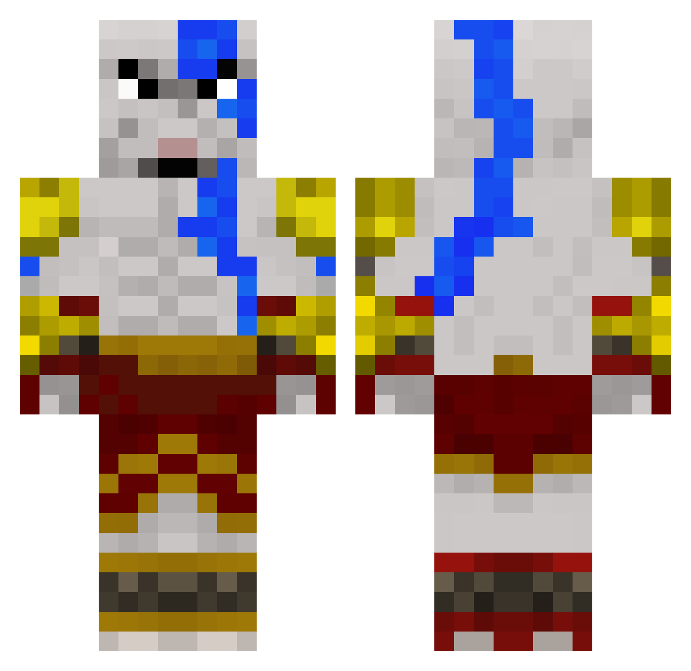 tr6qb Minecraft skin, front and back view
