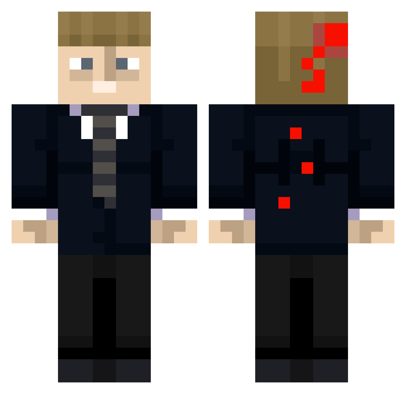 Mr3yes Minecraft skin, front and back view