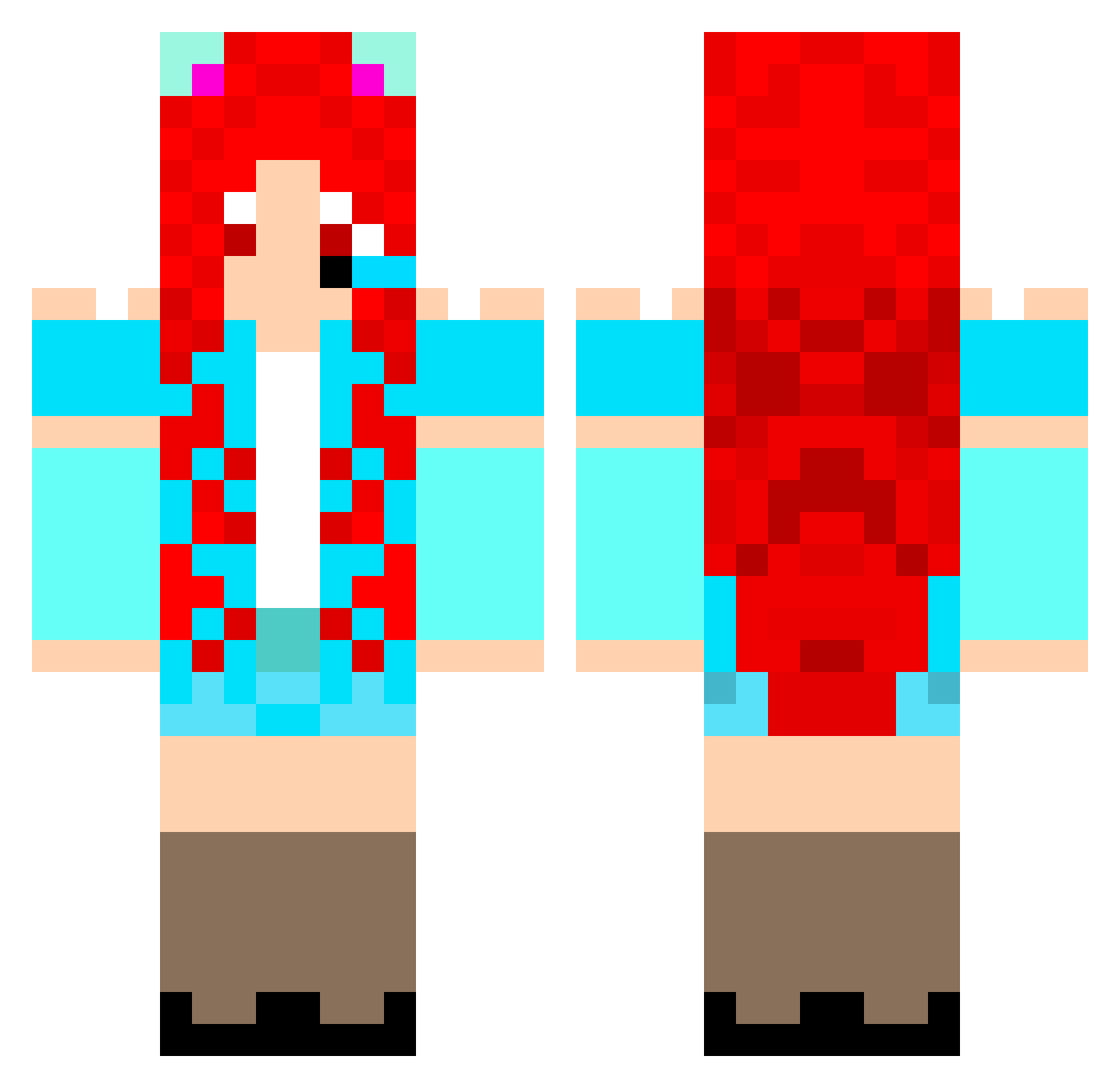 Dukes Minecraft skin, front and back view