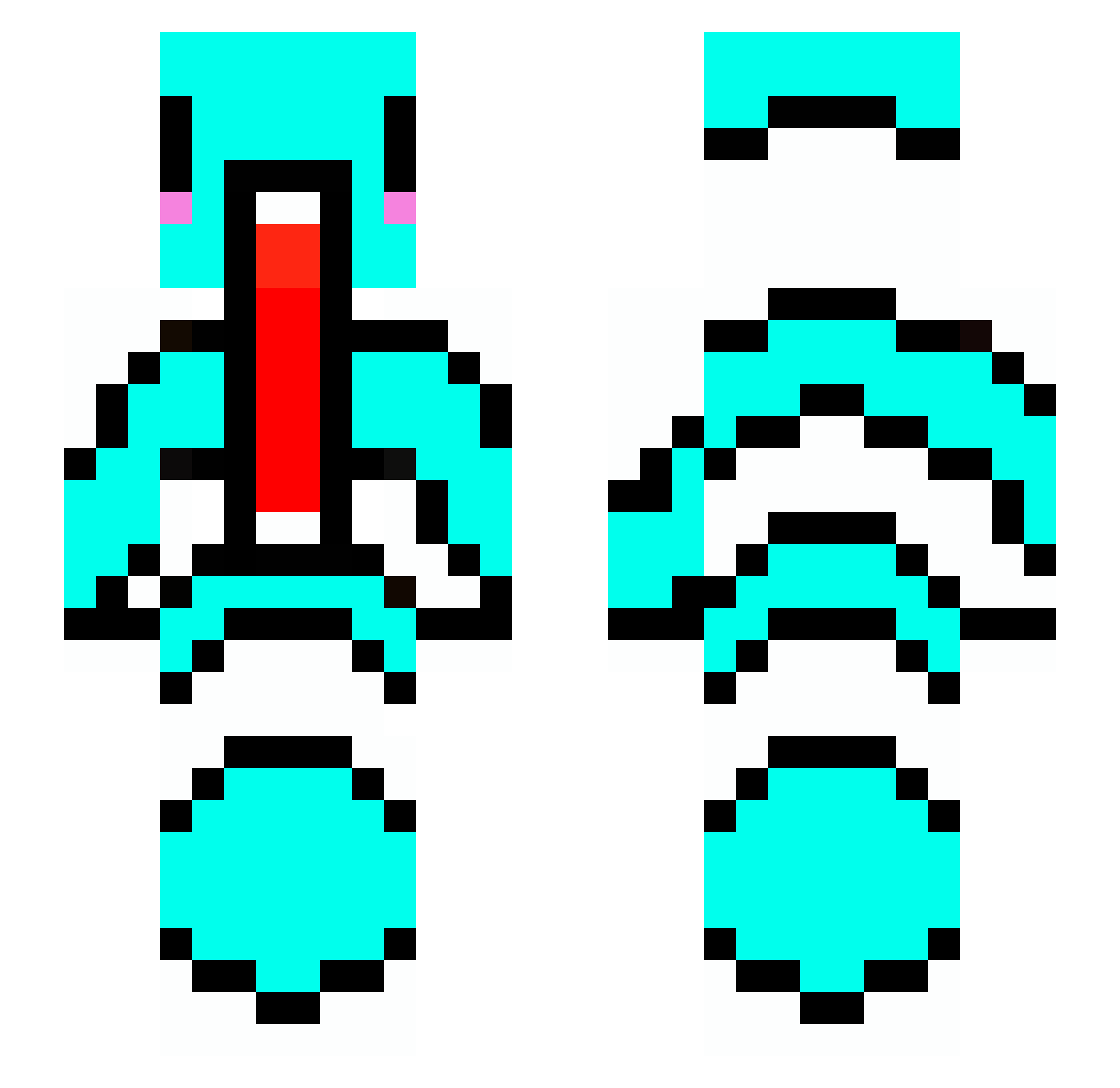 Flykoopa Minecraft skin, front and back view
