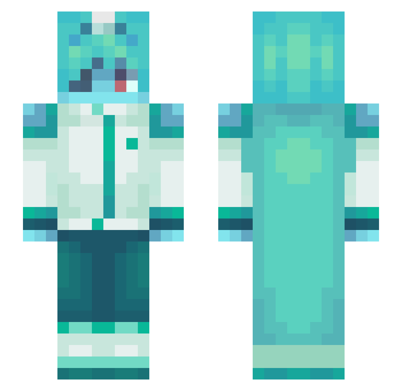 f_biglie Minecraft skin, front and back view