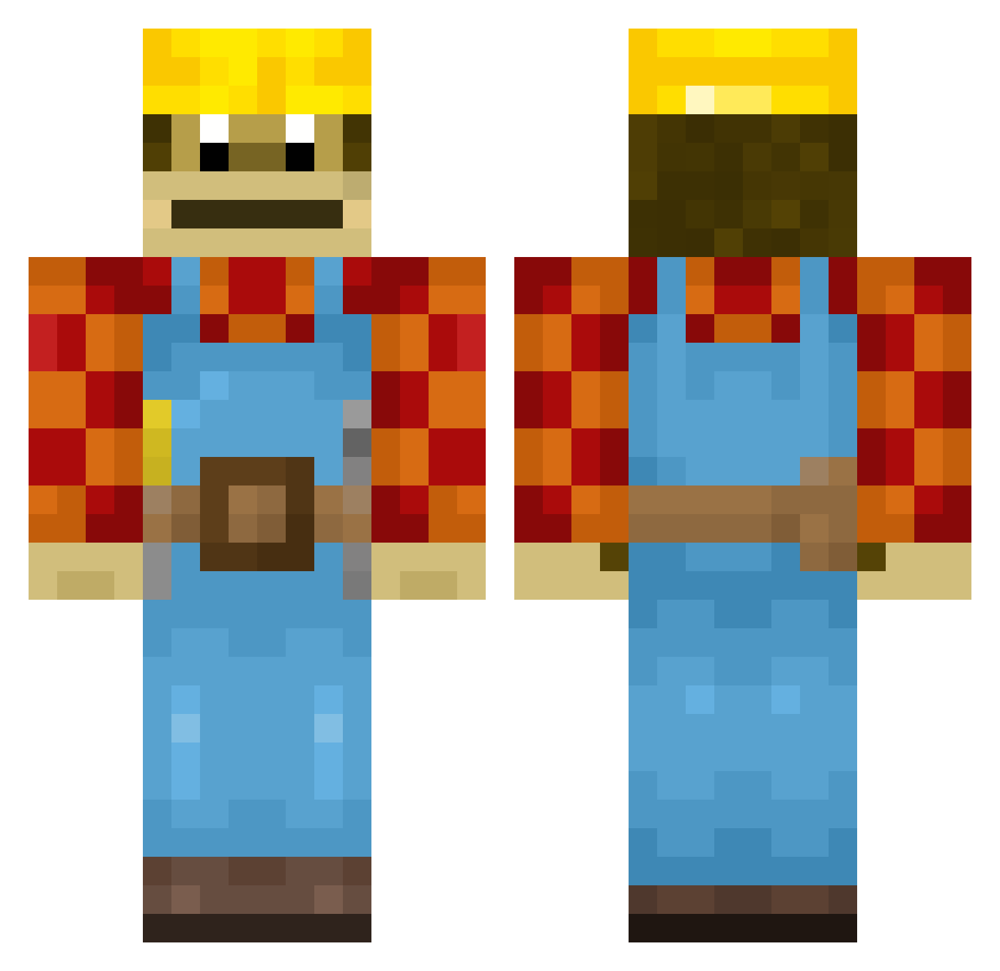 megablaster933 Minecraft skin, front and back view