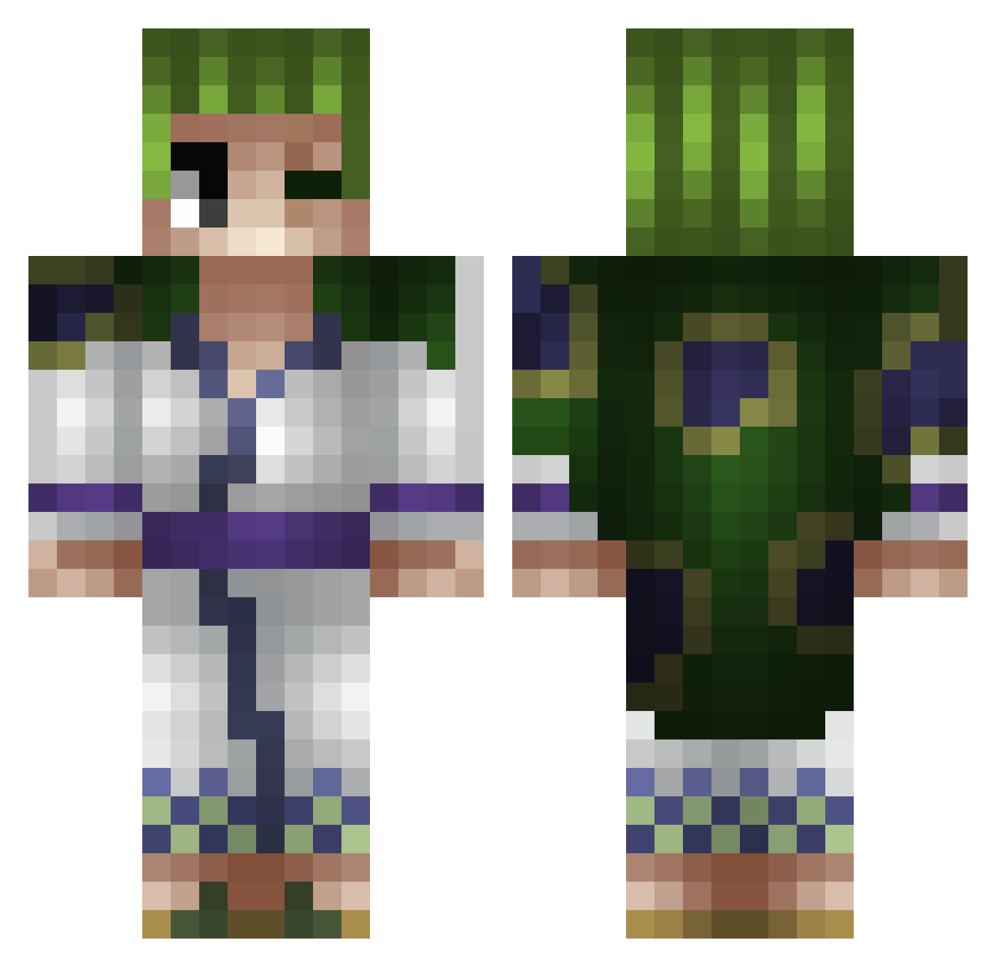 Oblivion80 Minecraft skin, front and back view