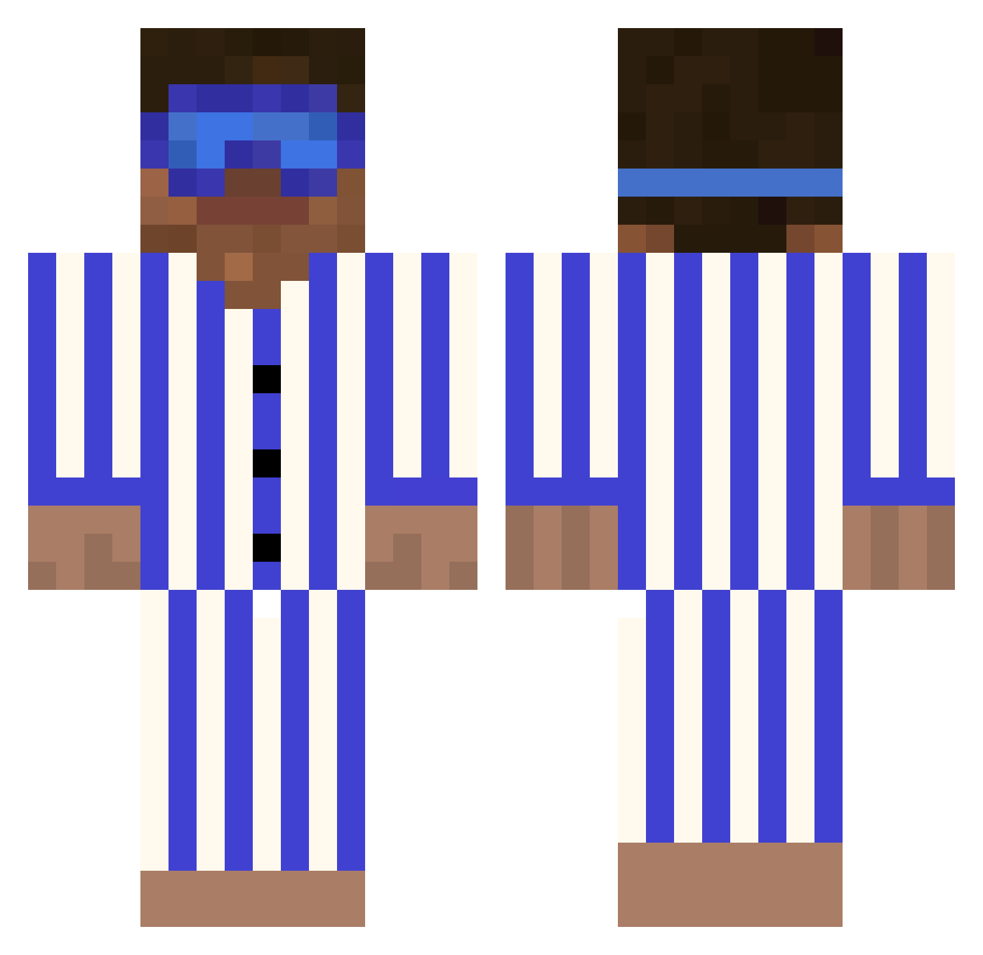 Sandwichy Minecraft skin, front and back view