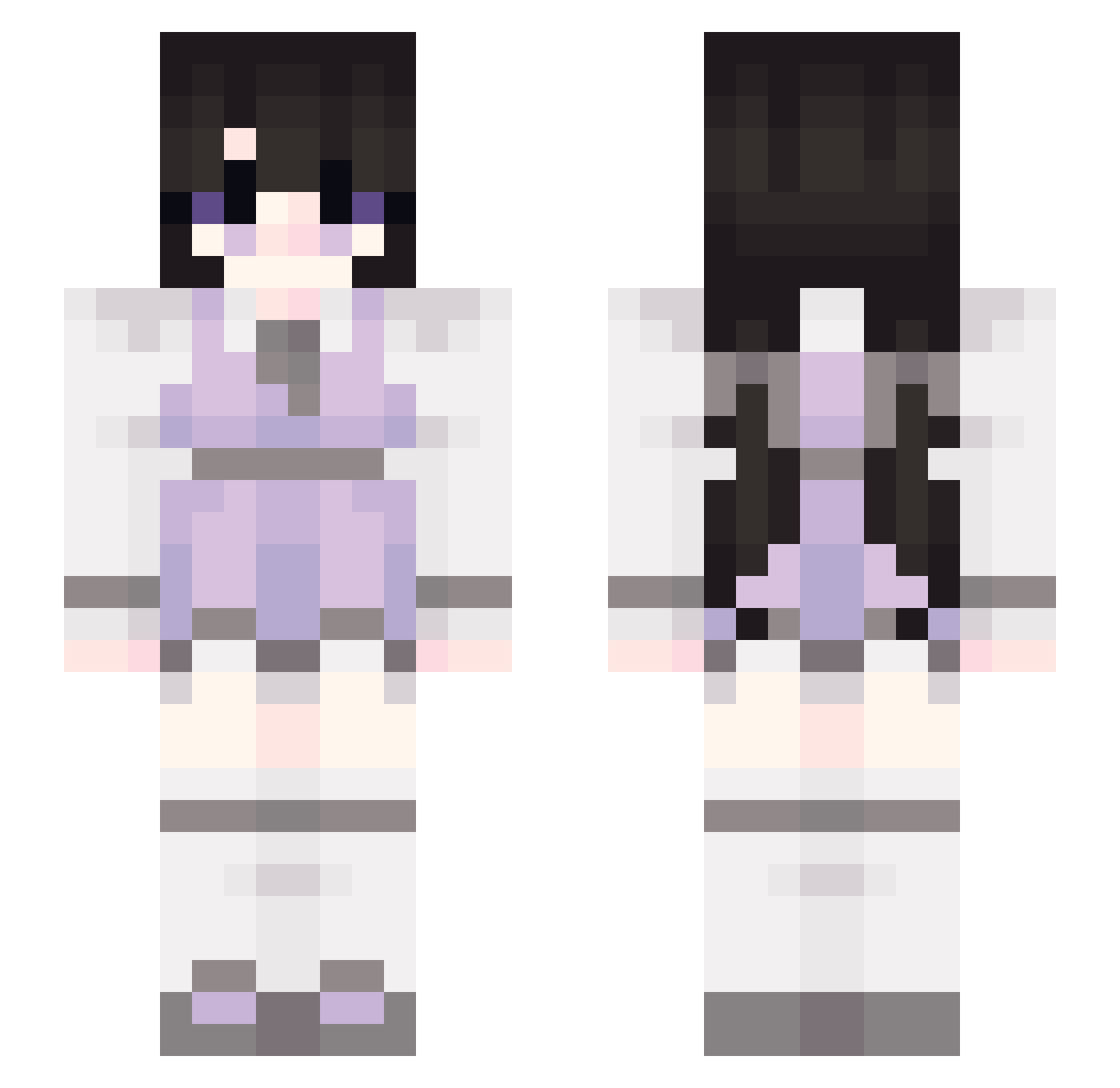 kittybunny67 Minecraft skin, front and back view