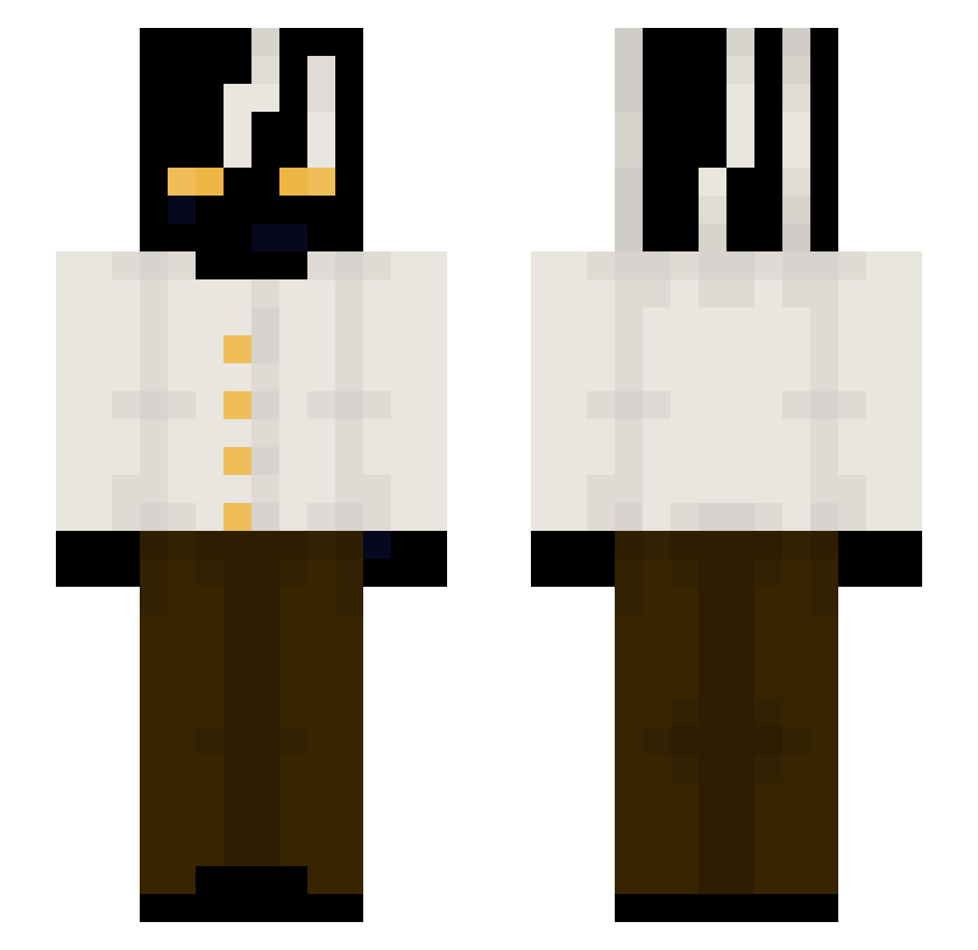 GL1tchYTMC Minecraft skin, front and back view