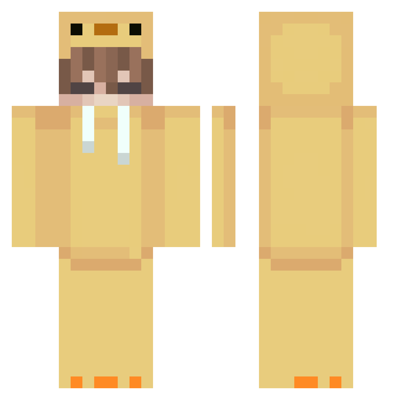 MiniBcy Minecraft skin, front and back view