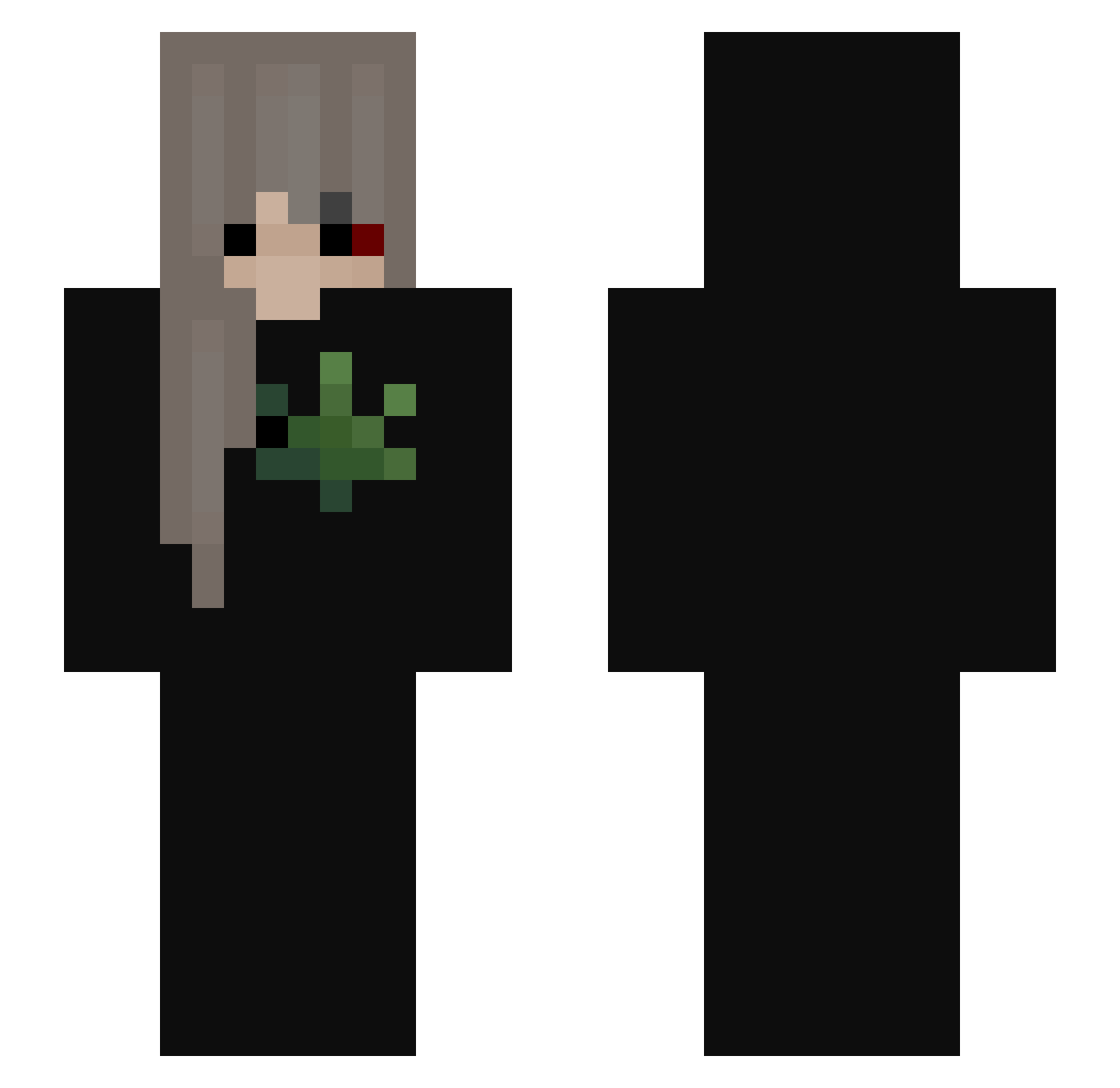 bl2ncior Minecraft skin, front and back view
