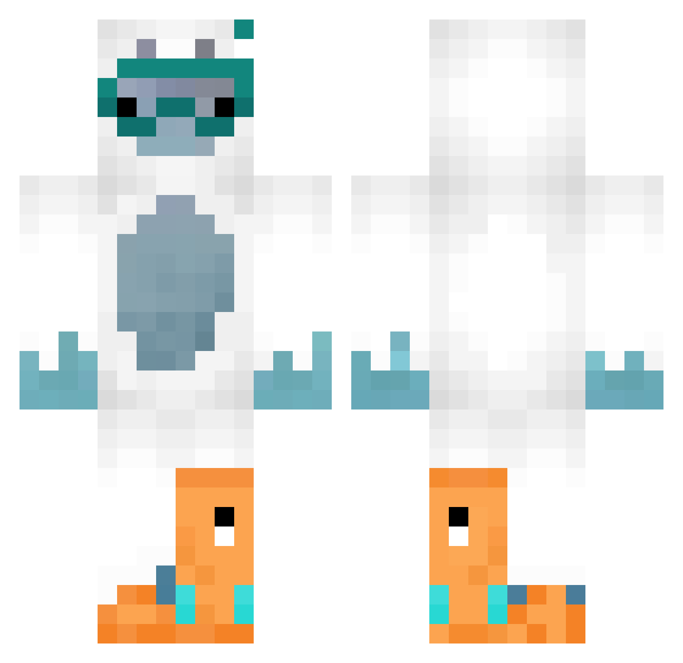 polishyeti Minecraft skin, front and back view