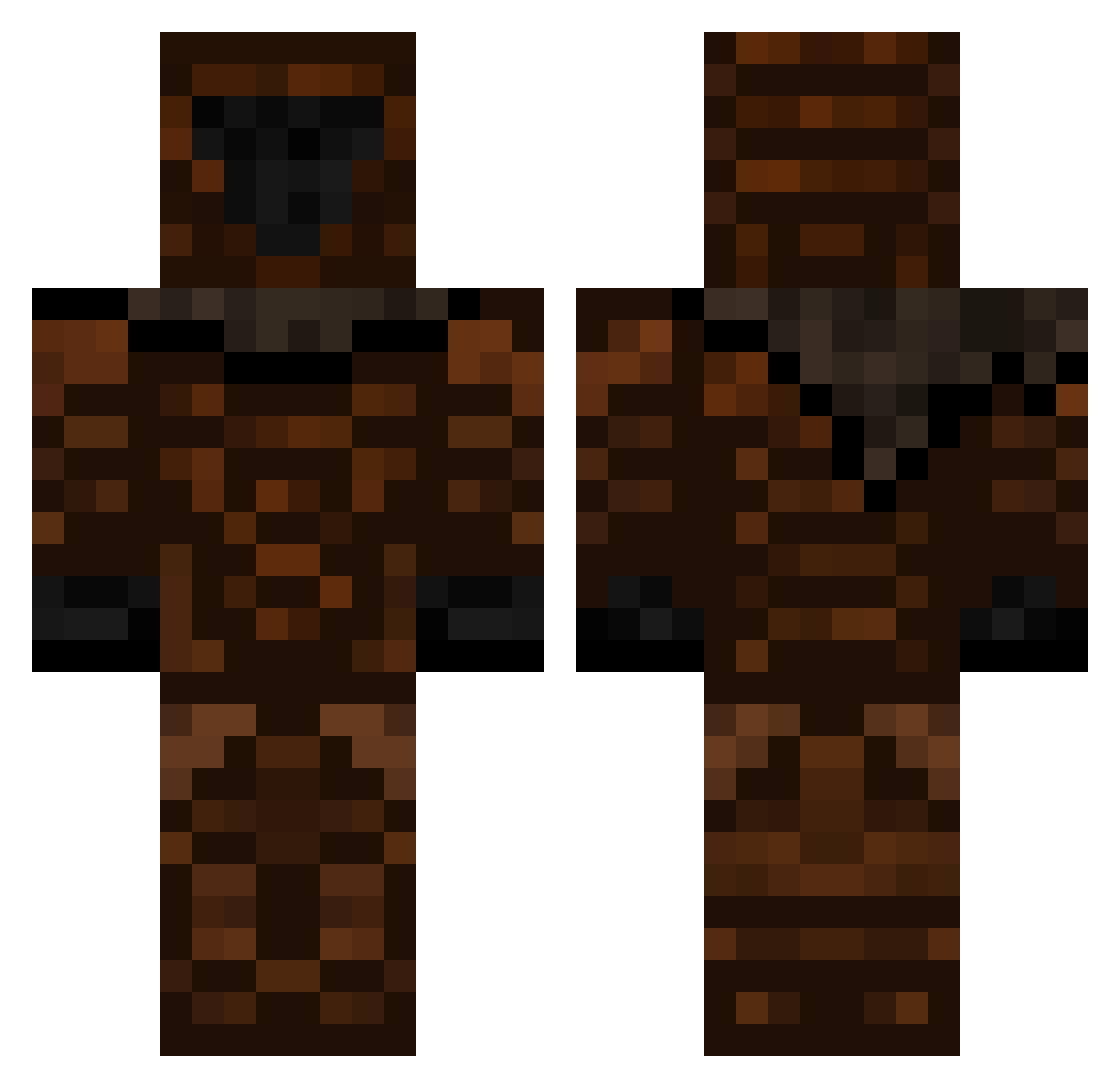 Scorpiowned Minecraft skin, front and back view