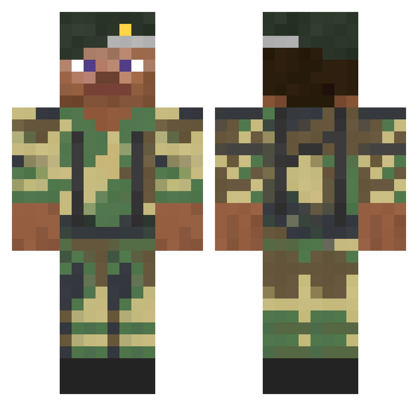Brqno Minecraft skin, front and back view