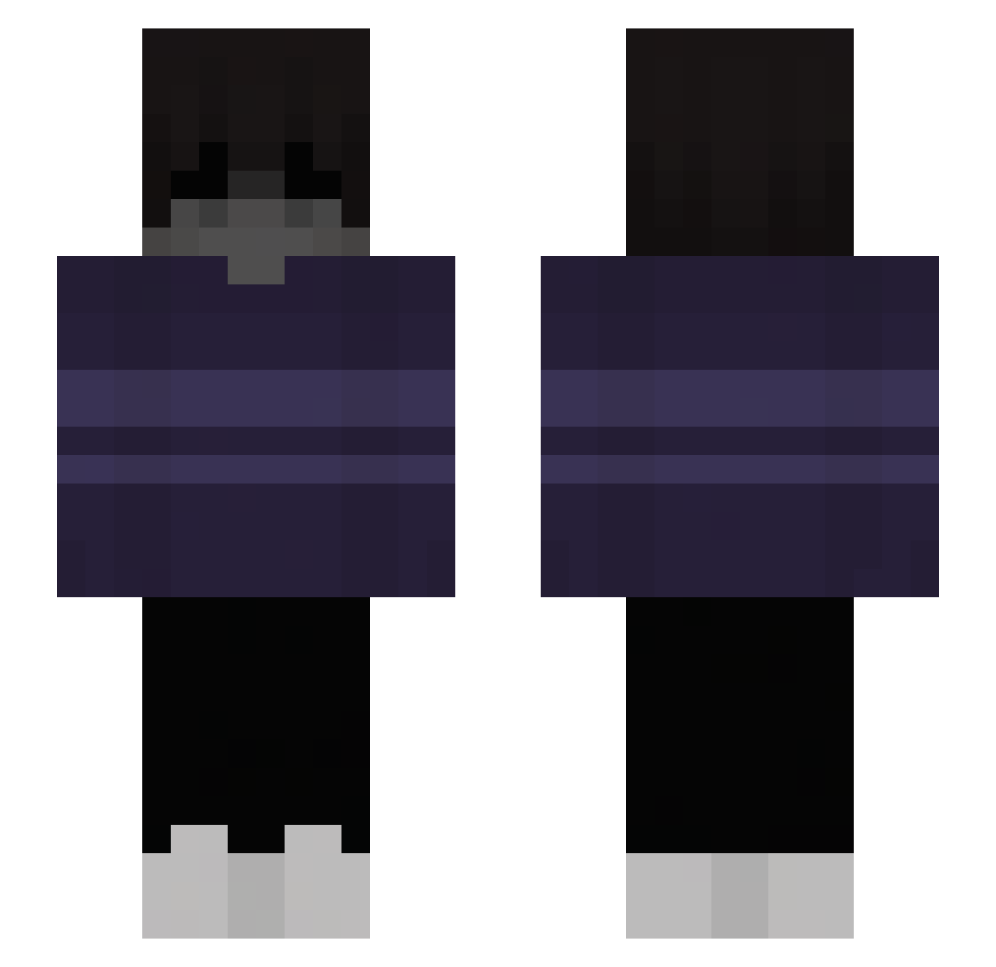 Mxkusei Minecraft skin, front and back view