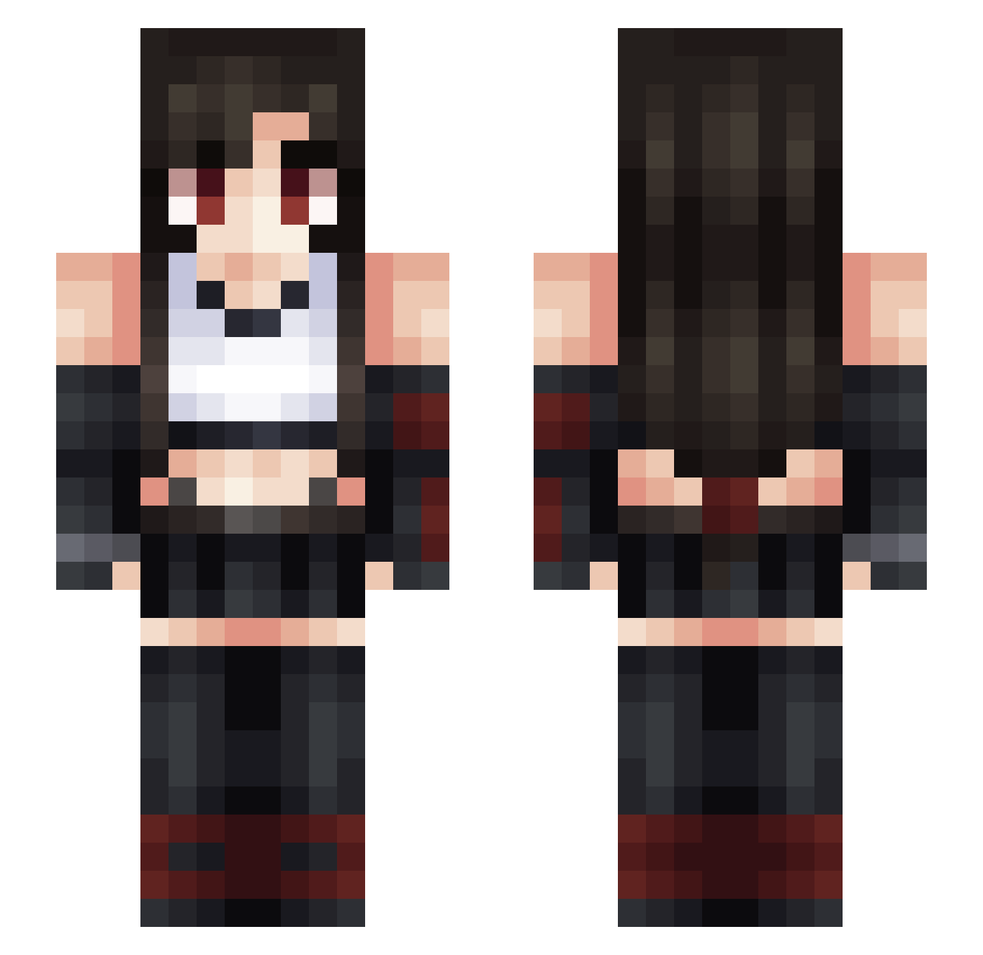 PurrfectThief Minecraft skin, front and back view