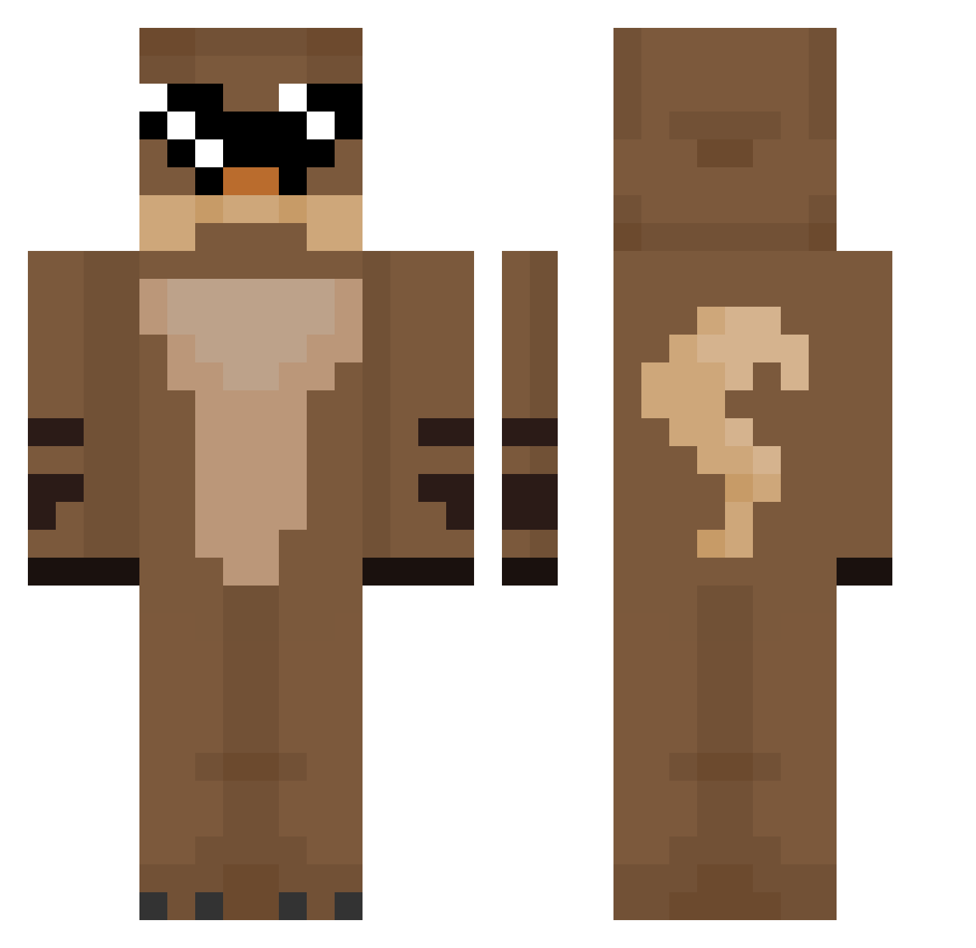 DivinePants Minecraft skin, front and back view