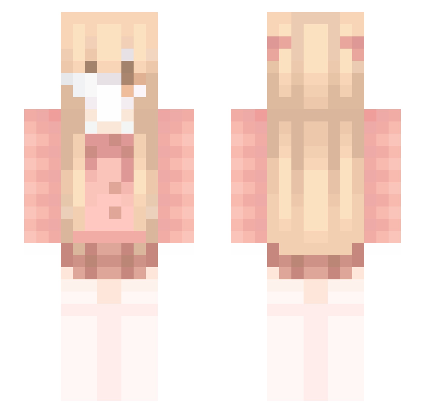 0hi Minecraft skin, front and back view