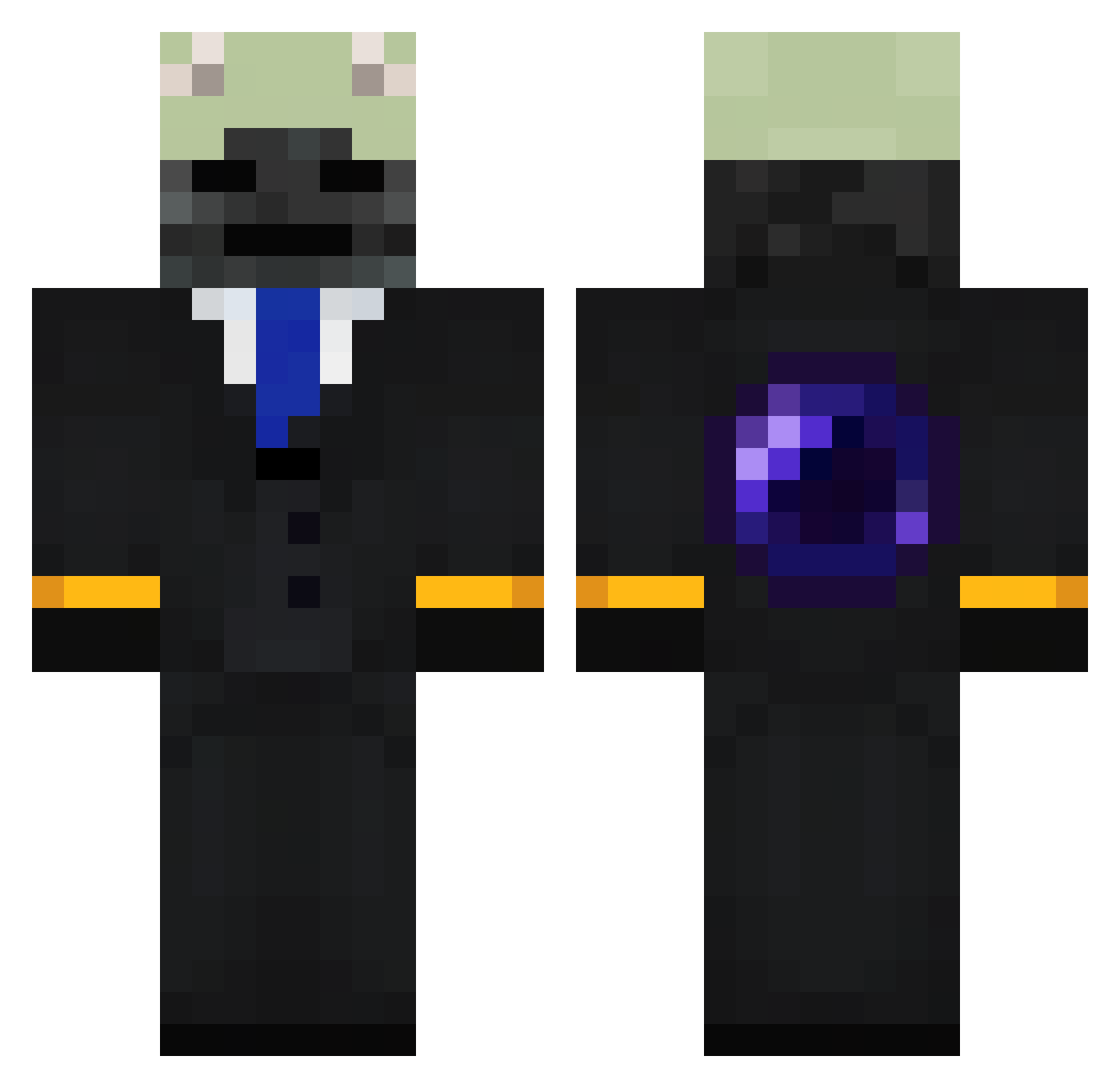 BenjaDoomer Minecraft skin, front and back view