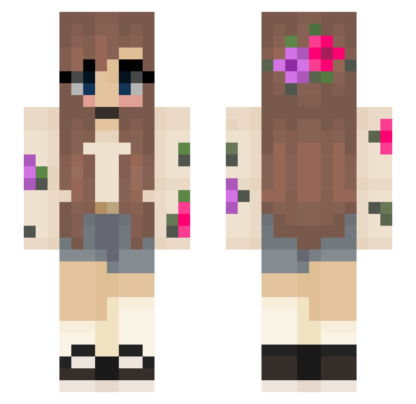 _Mead0w Minecraft skin, front and back view