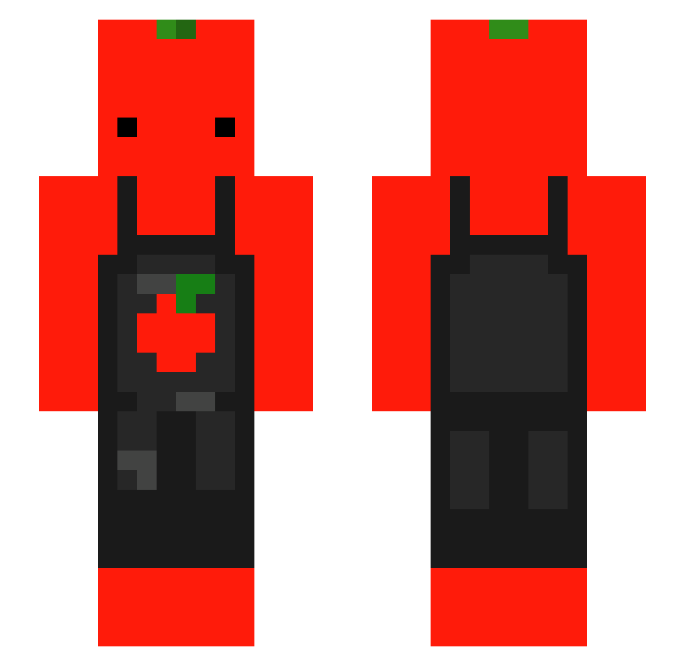 impitgod Minecraft skin, front and back view