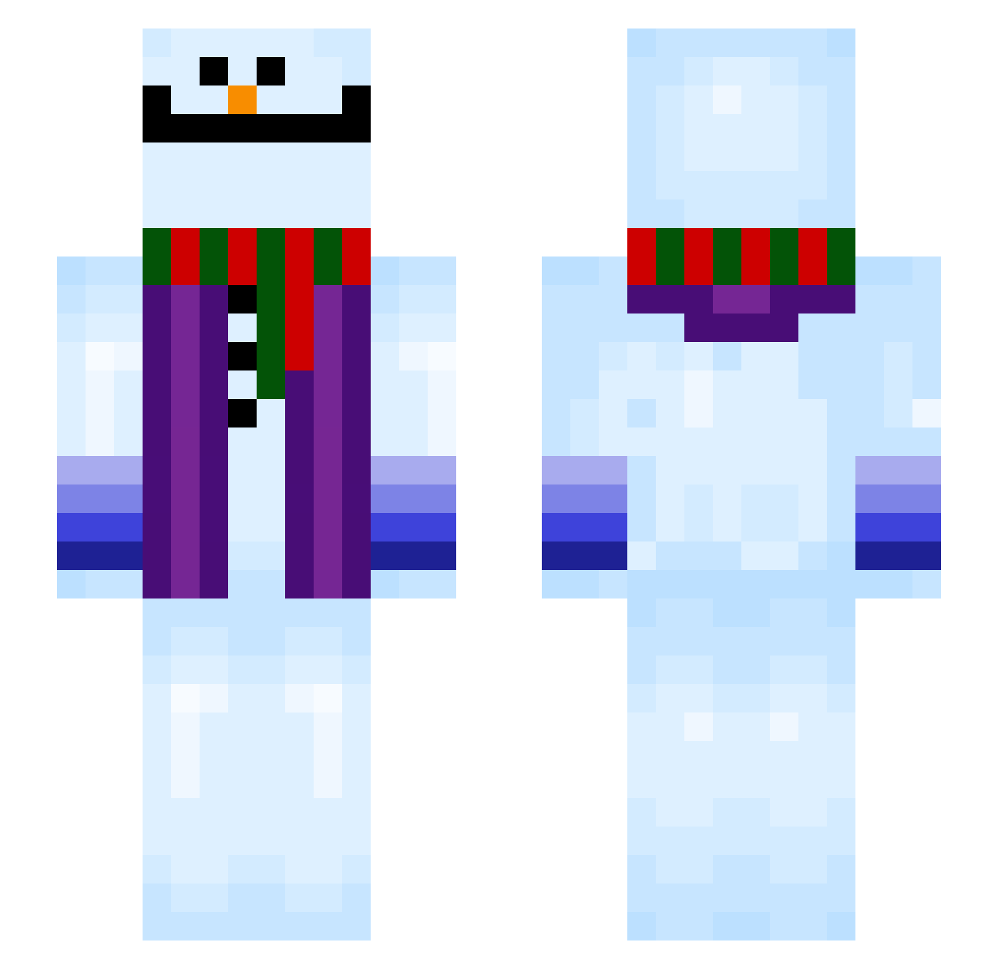 zyb3n Minecraft skin, front and back view