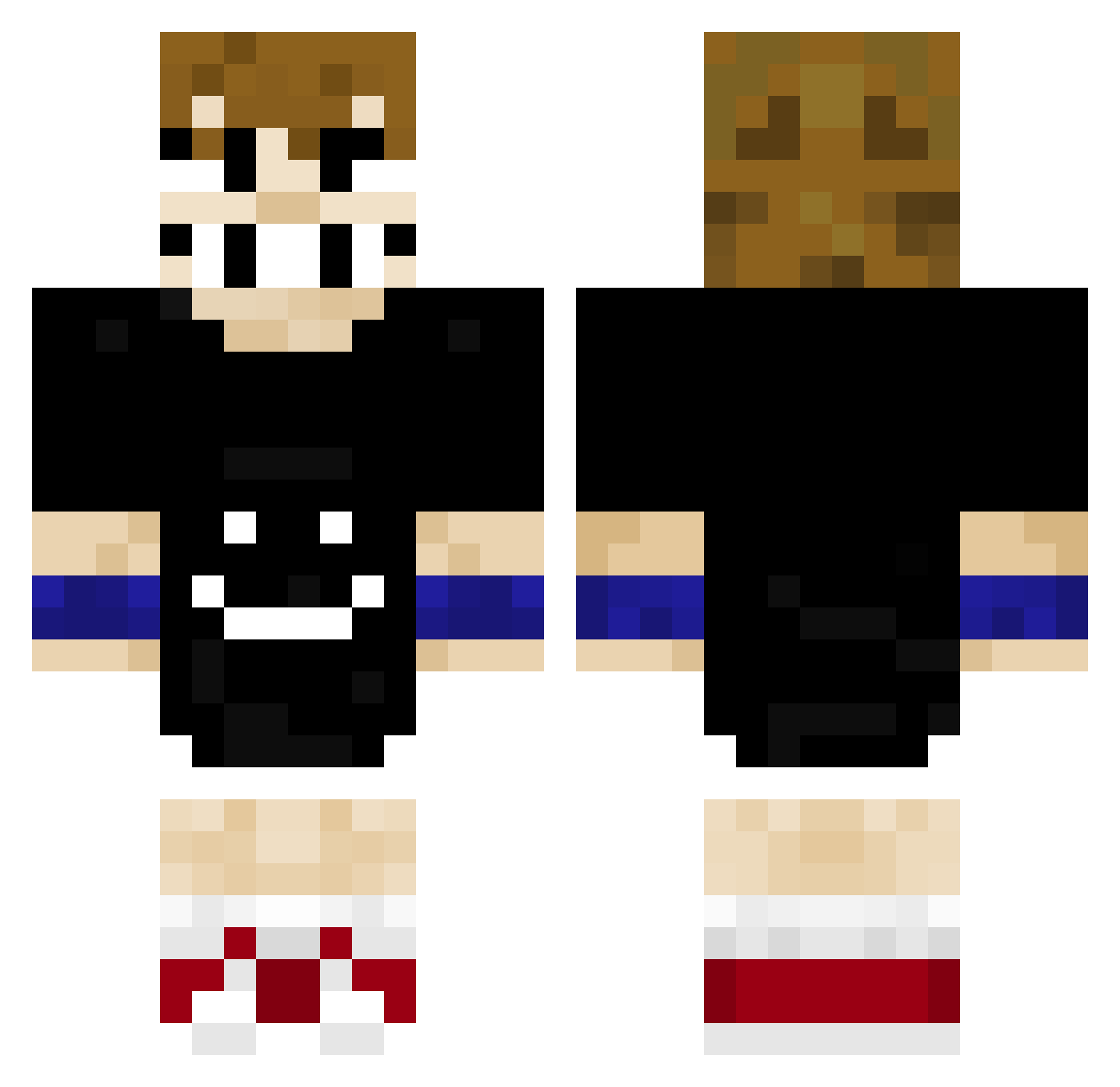 AyuiLeOuf Minecraft skin, front and back view