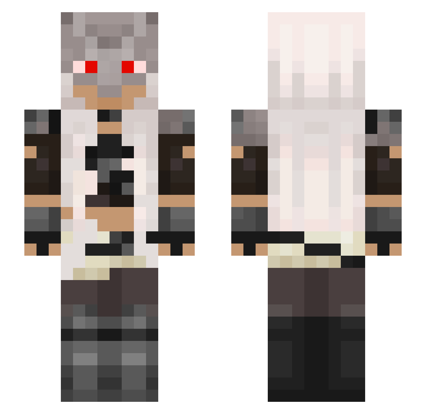 FuturisticDruid Minecraft skin, front and back view