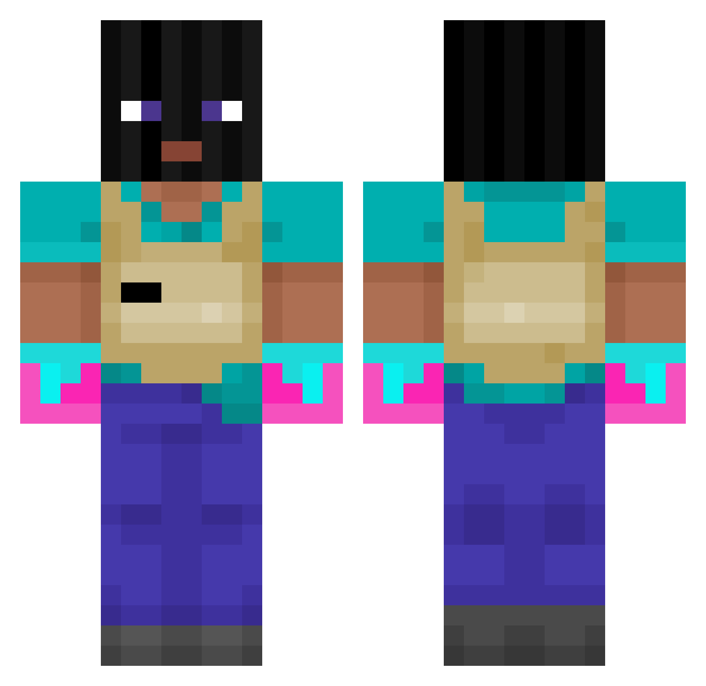 MMing07 Minecraft skin, front and back view