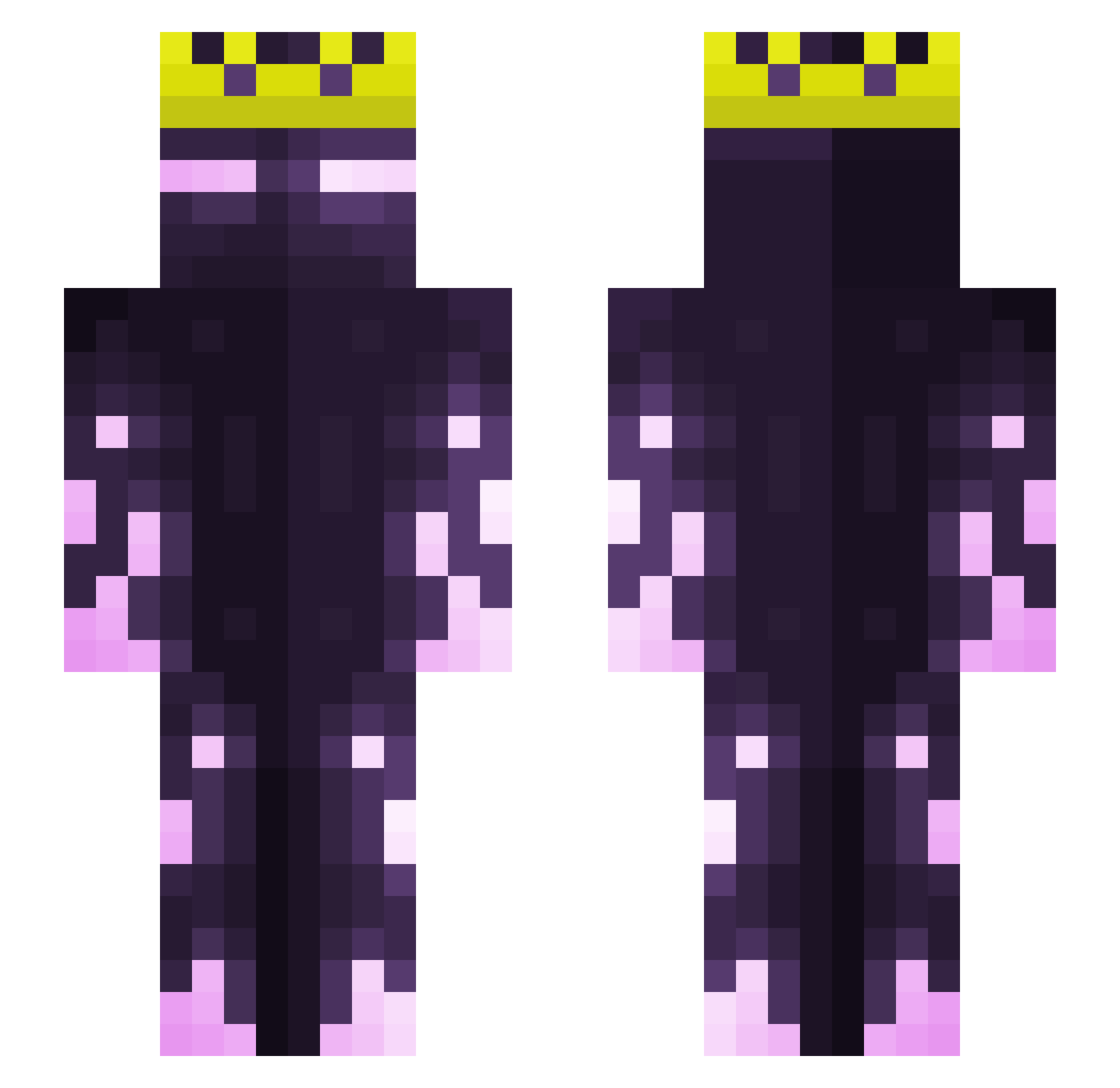 AJEnderKing Minecraft skin, front and back view