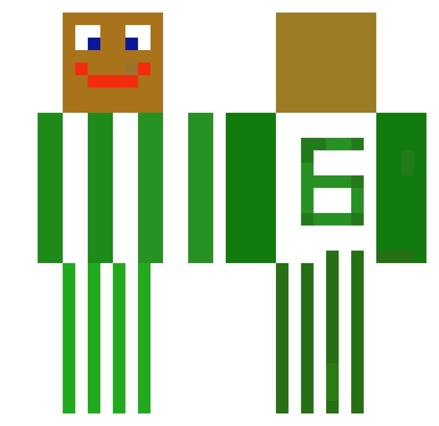 DuckingYT Minecraft skin, front and back view