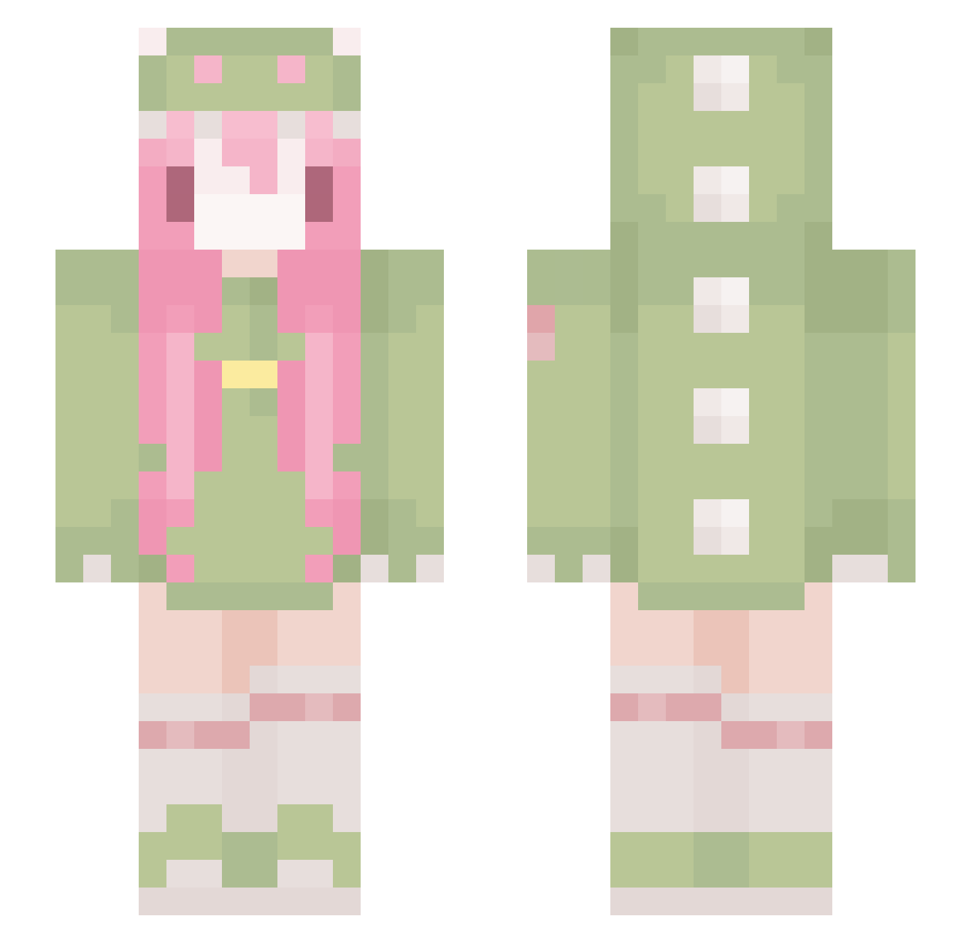 aixnai Minecraft skin, front and back view