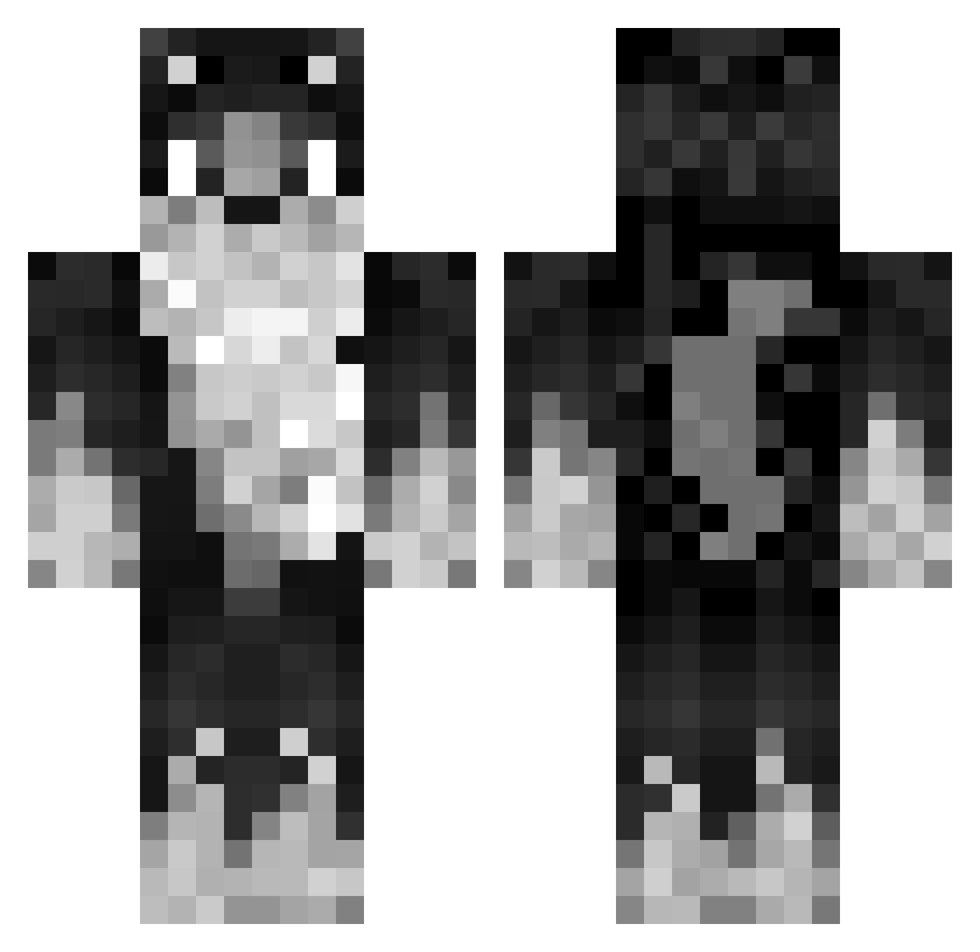 ProtonBlitz Minecraft skin, front and back view
