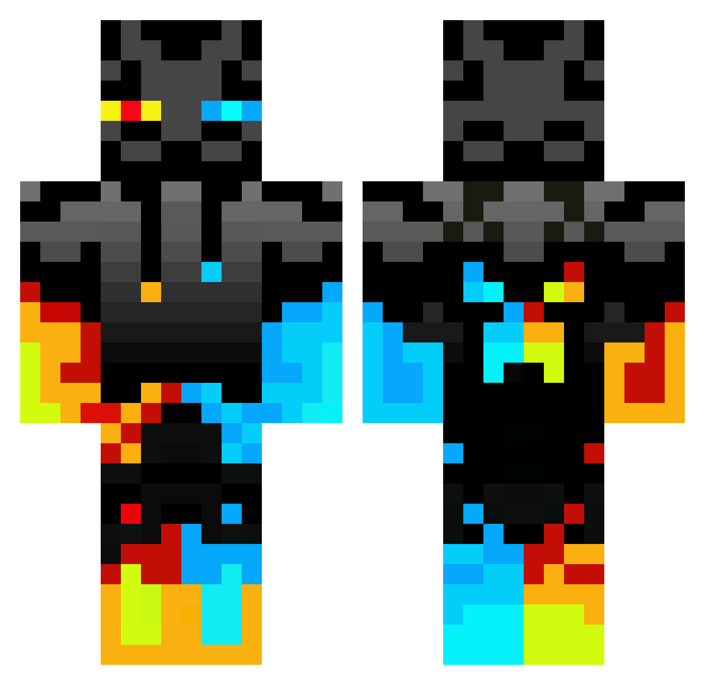 ProudYmir Minecraft skin, front and back view