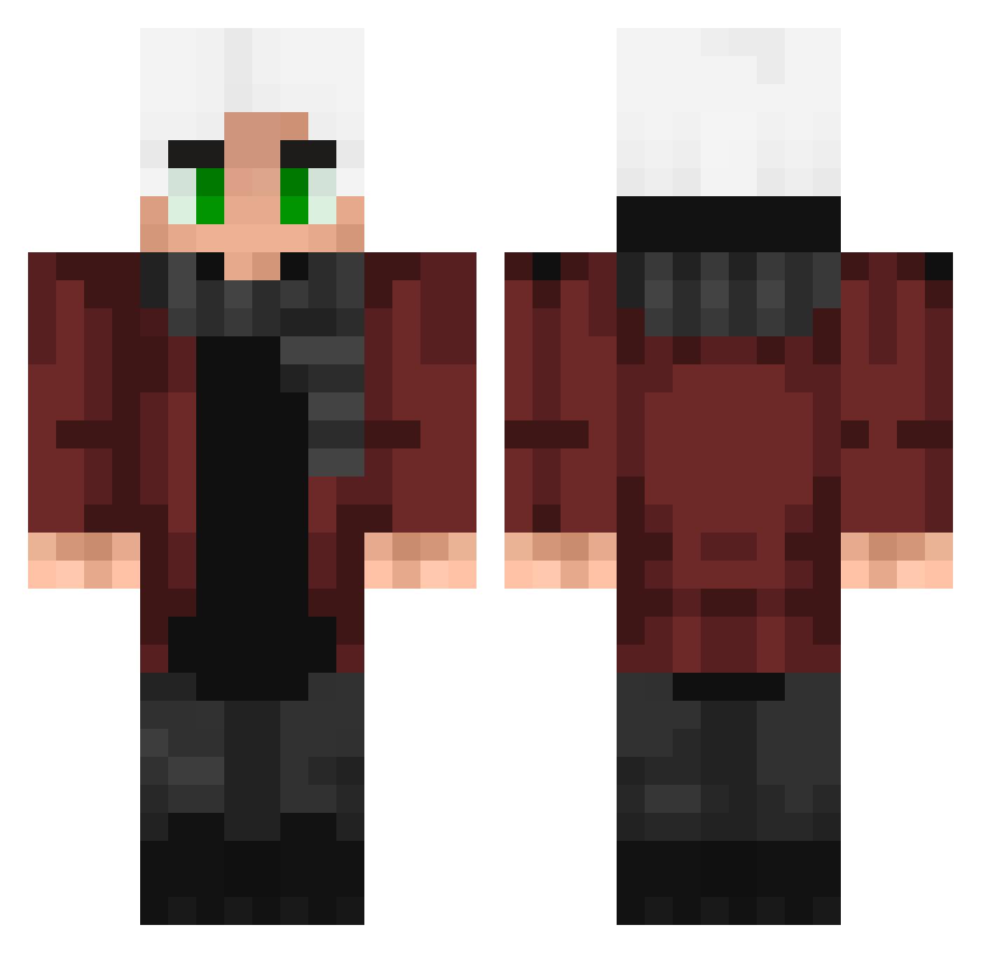 RedmeN_gan Minecraft skin, front and back view