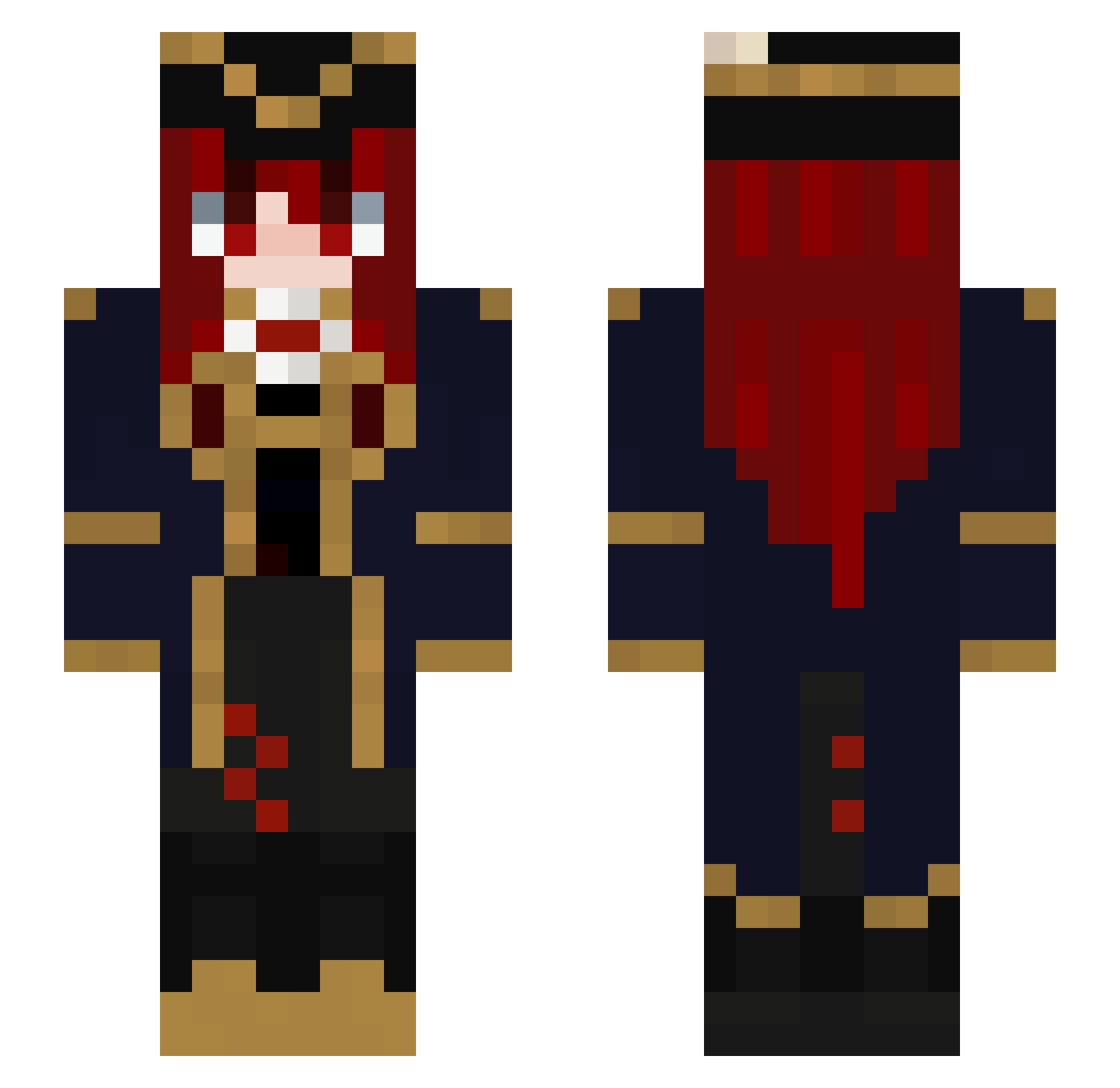 HarrowCrows Minecraft skin, front and back view