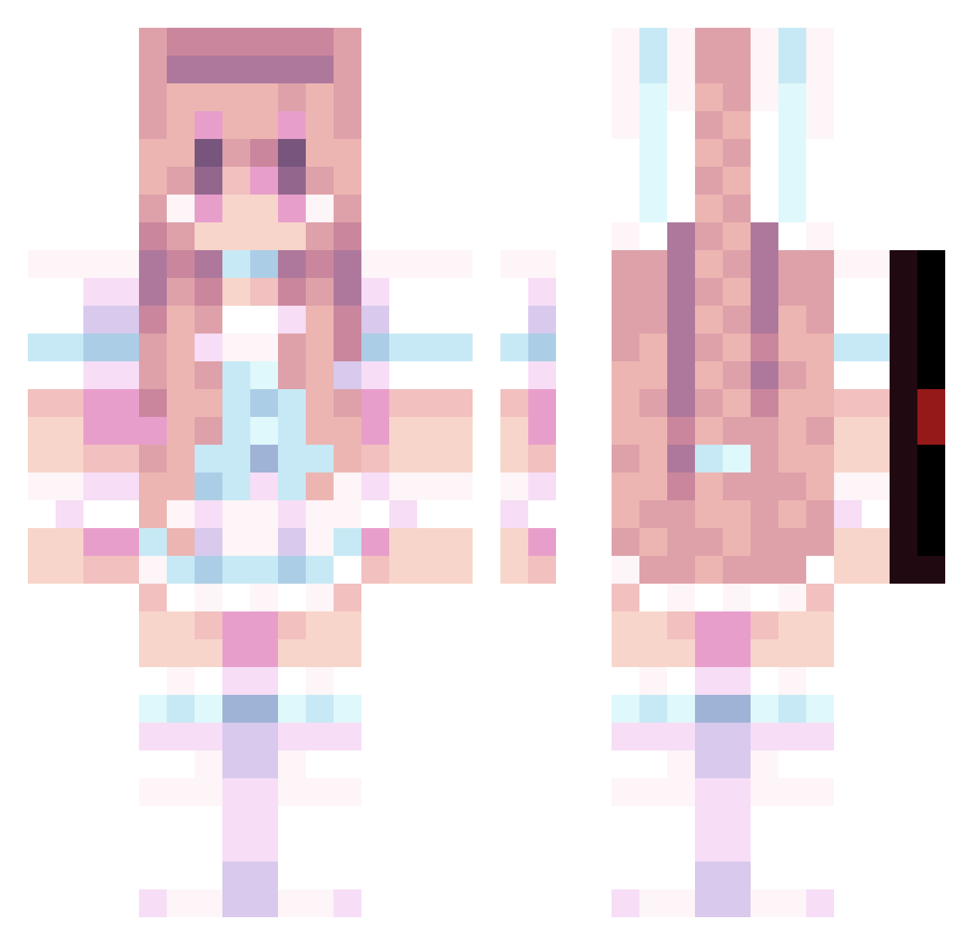 imNaphy Minecraft skin, front and back view