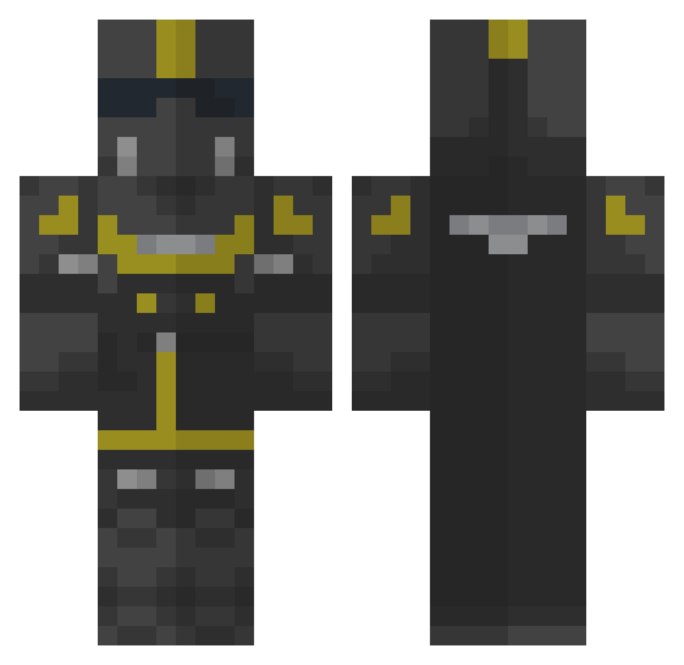 Tombstone95 Minecraft skin, front and back view