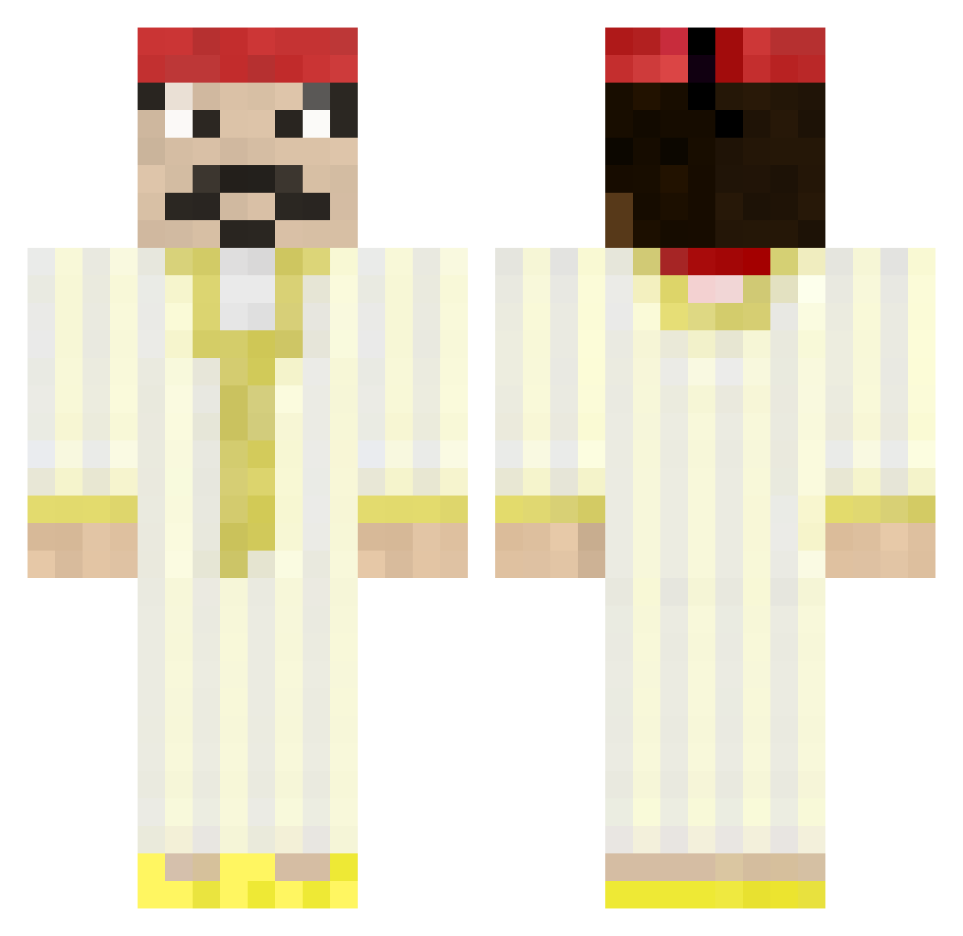 Azuny Minecraft skin, front and back view