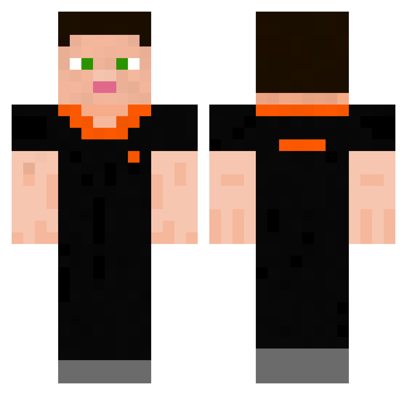theviperman38 Minecraft skin, front and back view