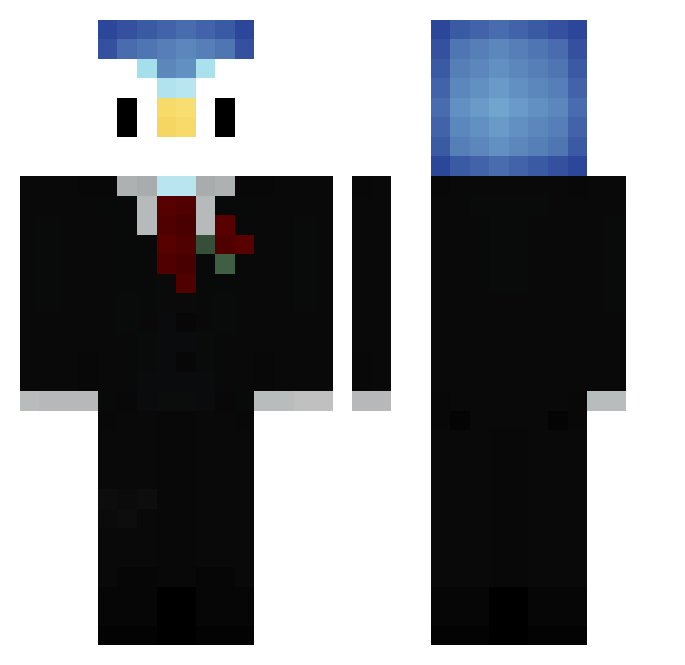 nexciak Minecraft skin, front and back view