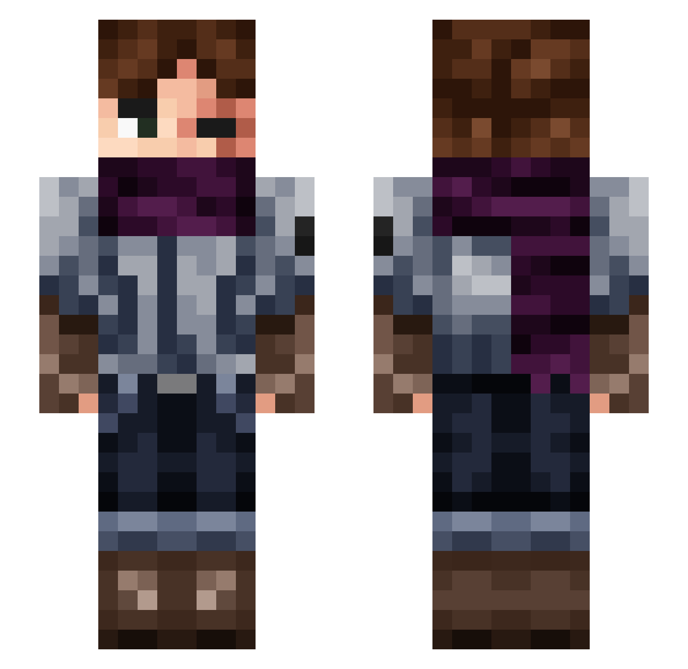 sm1lly Minecraft skin, front and back view