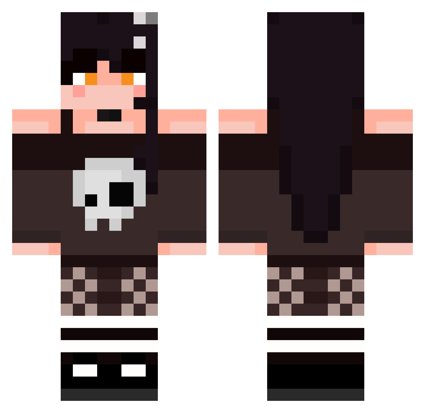 Mediarahana Minecraft skin, front and back view