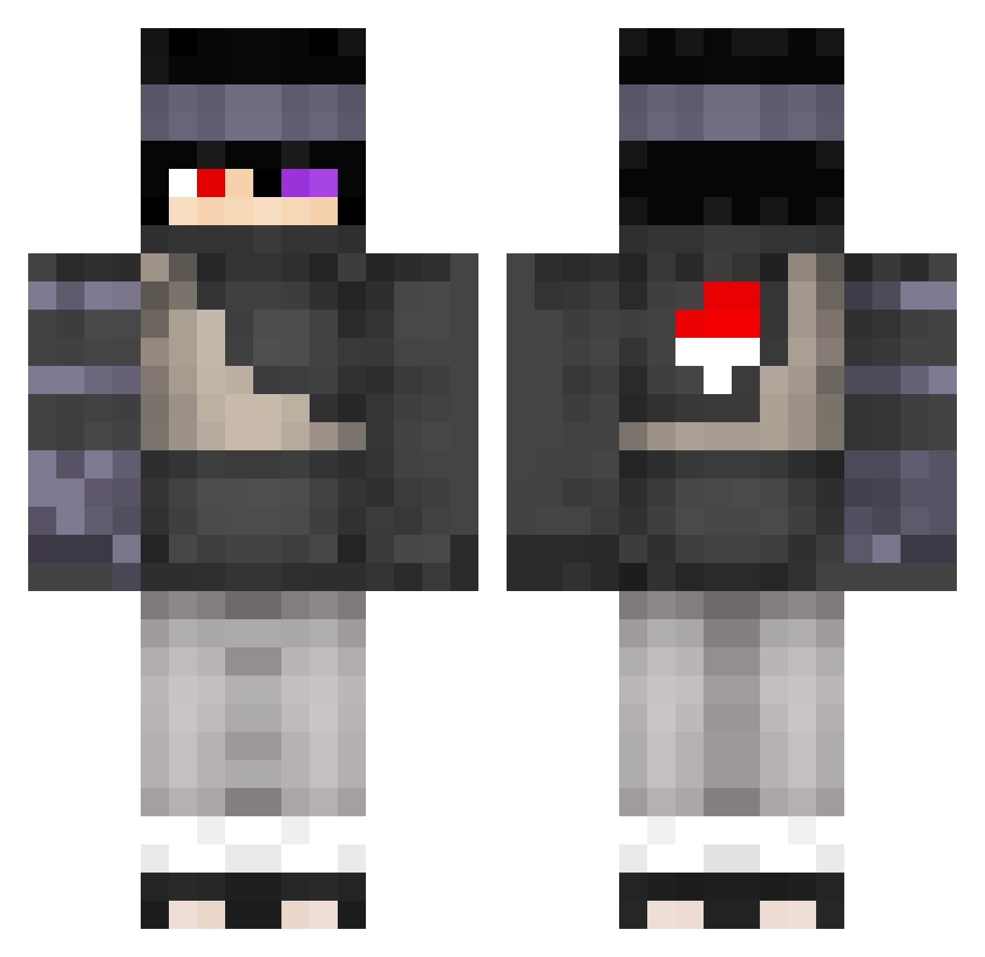 iinuru Minecraft skin, front and back view