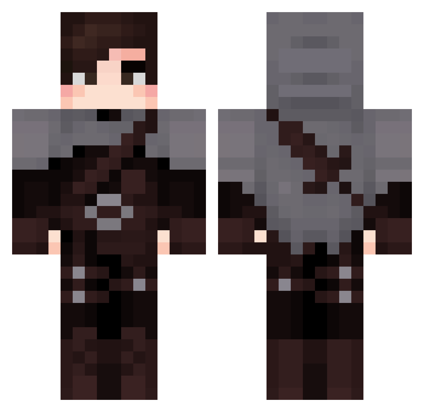 Neptune0111 Minecraft skin, front and back view